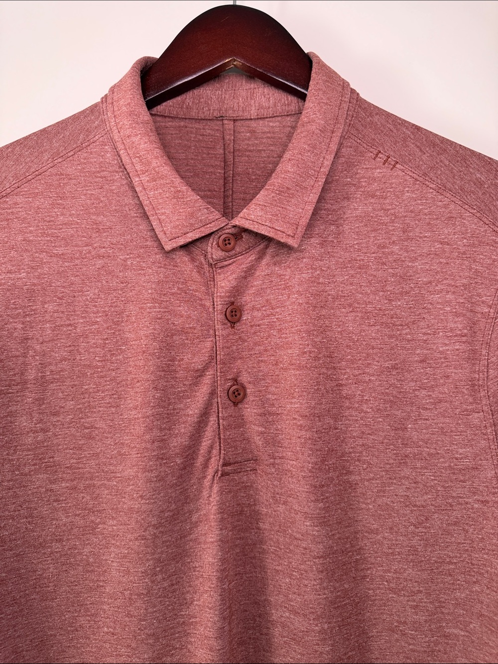 Lululemon Evolution Long Sleeve Polo Shirt - Medium - Heathered Date Brown - Picture 4 of 11